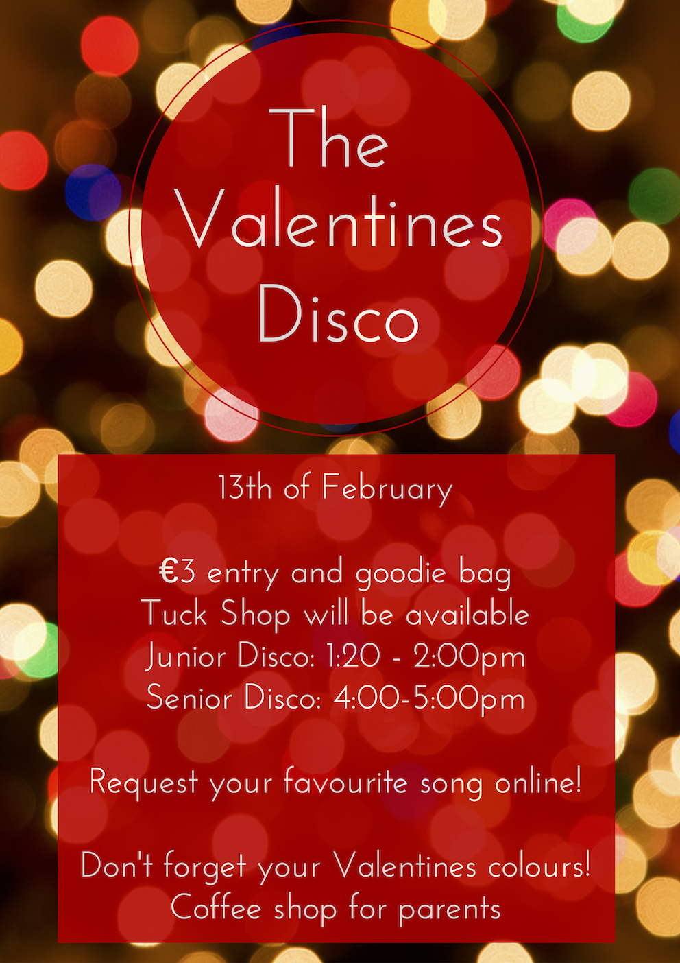 Valentines Disco Friday the 13th of February